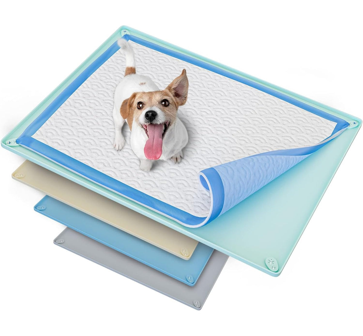 Skywin TidyFriend tray with raised edges helps contain spills on hard floors.