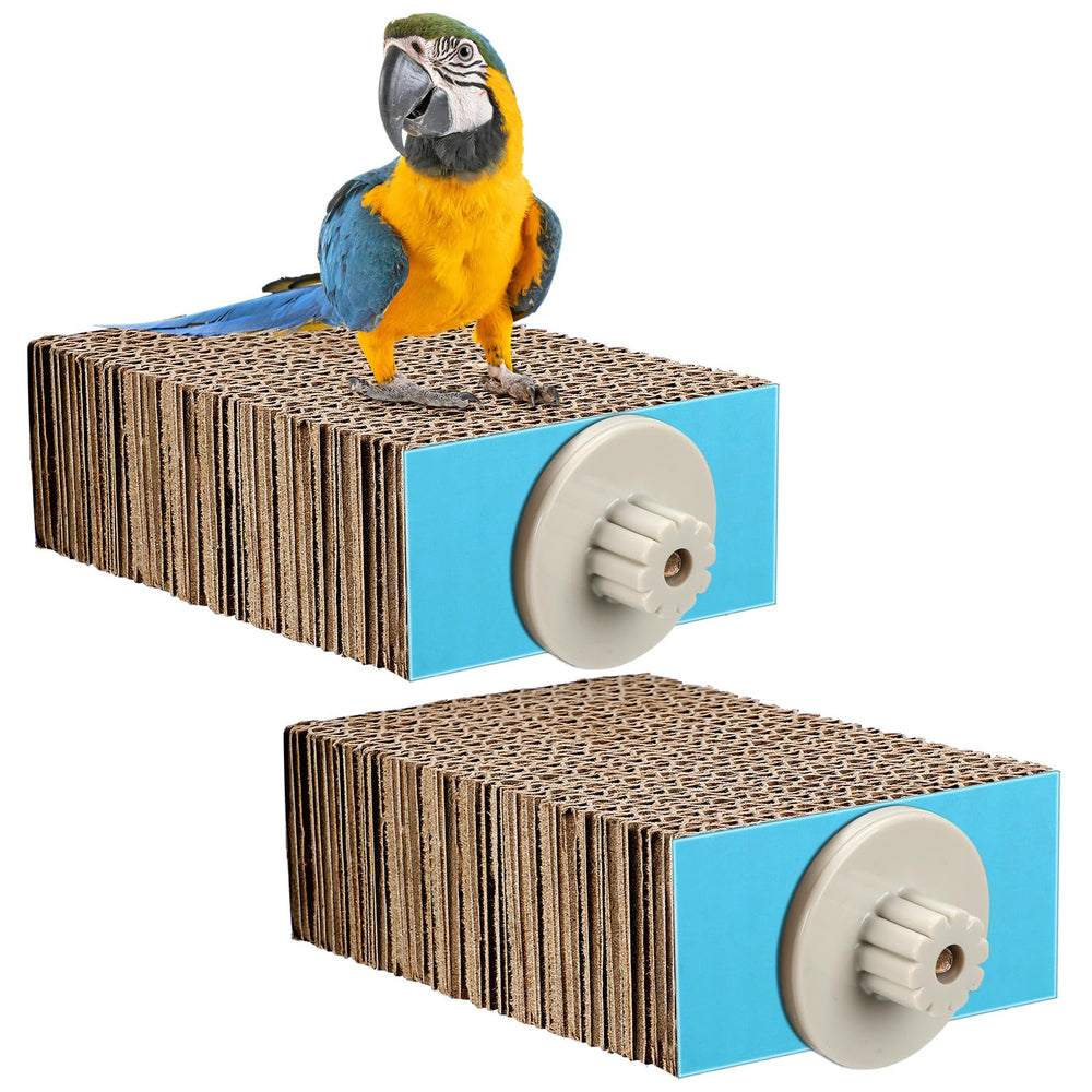 Skyygemm bird-perch cardboard closeup shows durable chew-friendly platform for small birds.