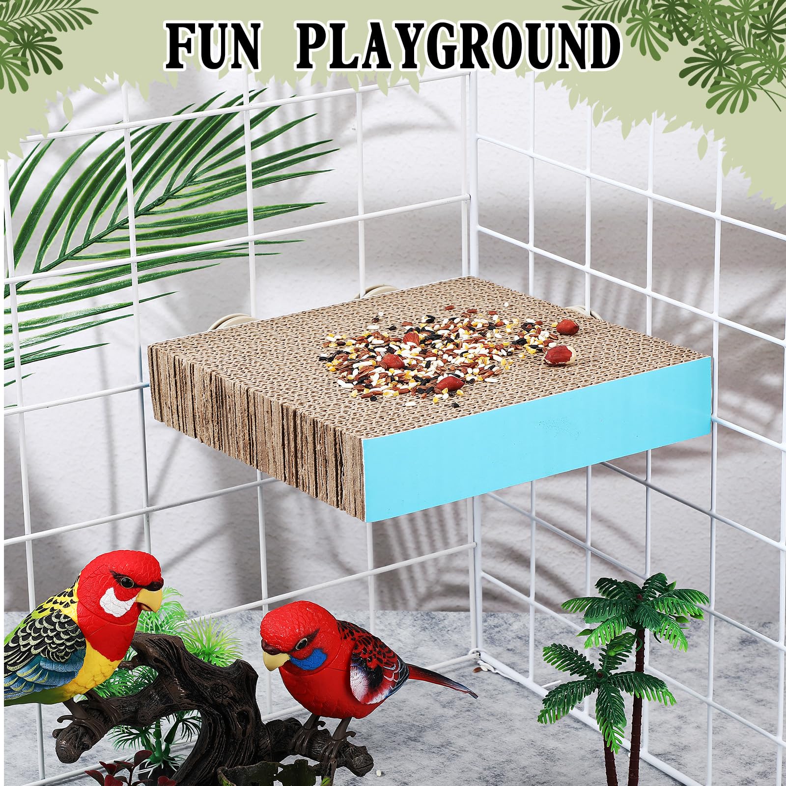 Skyygemm cardboard platform parrot stand large highlights durable chew-friendly design for parrots.