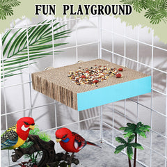 Skyygemm cardboard platform parrot stand large highlights durable chew-friendly design for parrots.