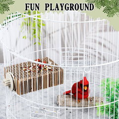 Skyygemm parrot playground perch installation demonstrates easy cage integration and active play.