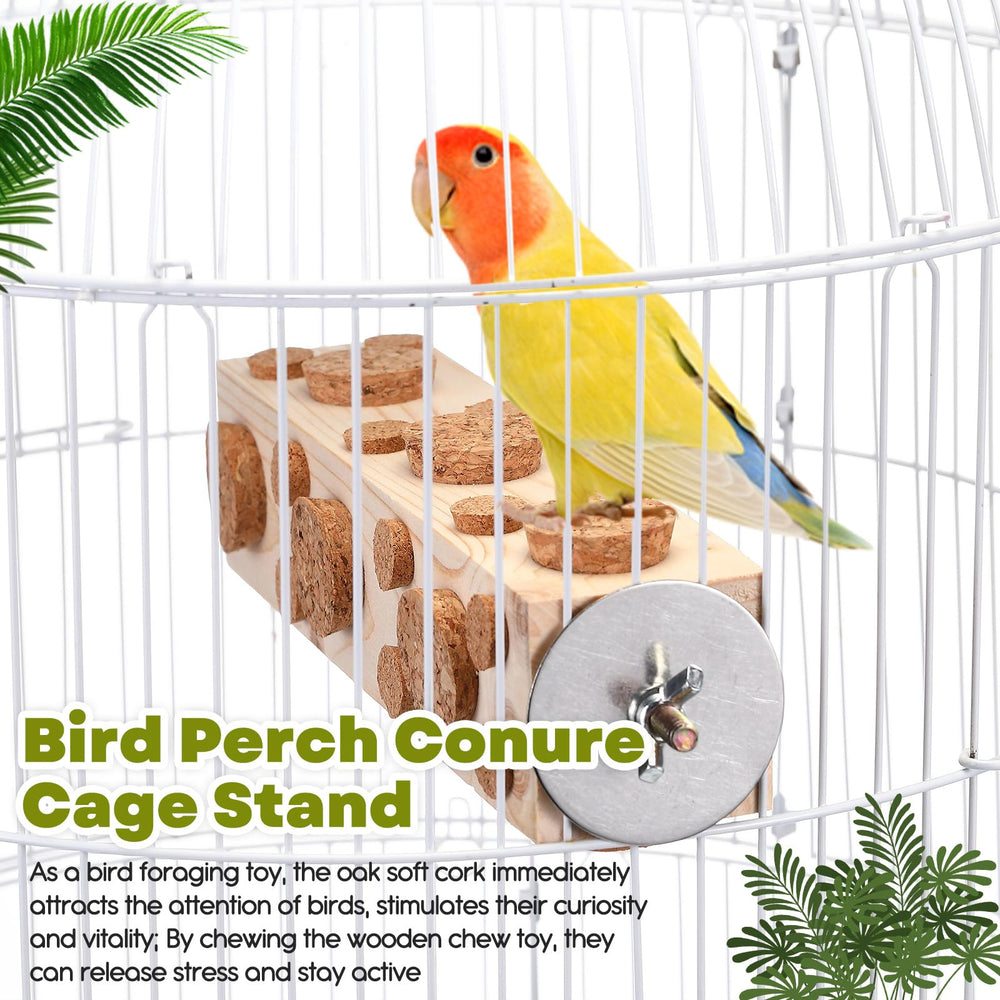 Skyygemm wooden beak exercise toy showing safe chew and stimulation