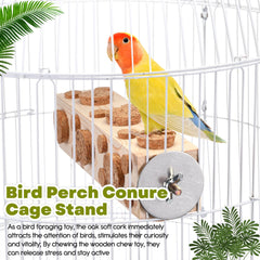 Skyygemm wooden beak exercise toy showing safe chew and stimulation