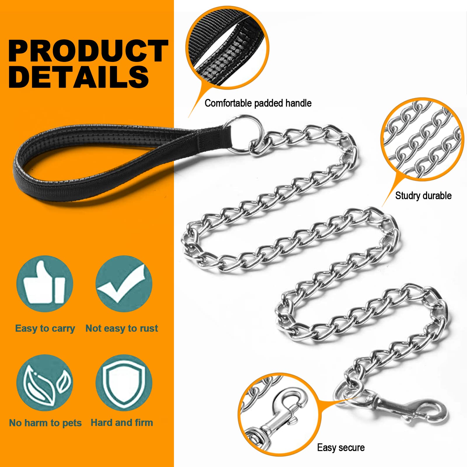 SLE chew-proof leash with argon weld demonstrates lasting strength for dogs