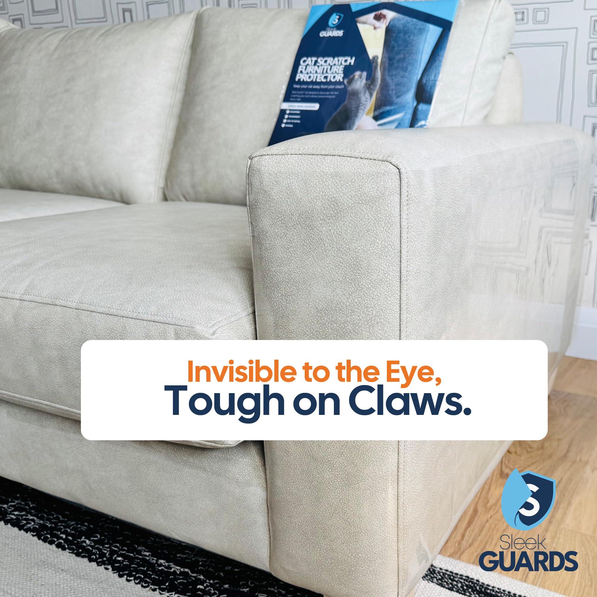 Sleek Guards invisible barrier blends with decor while deterring scratches.