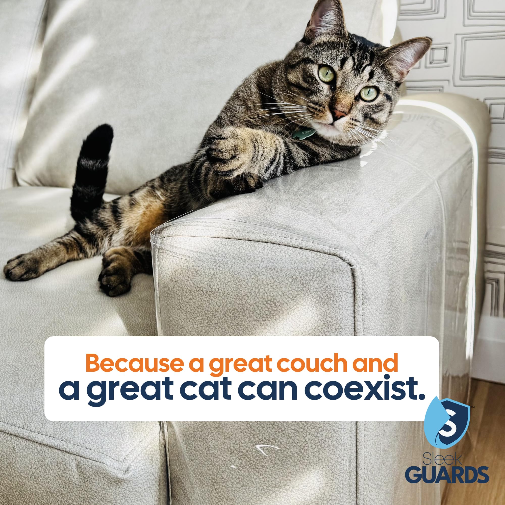 Sleek Guards packaging shows contents and easy installation guidance.