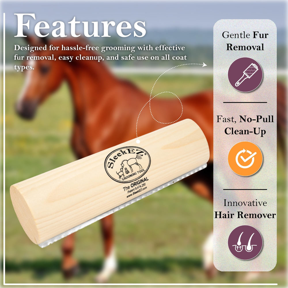 SleekEZ curry-comb design supports efficient grooming sessions.