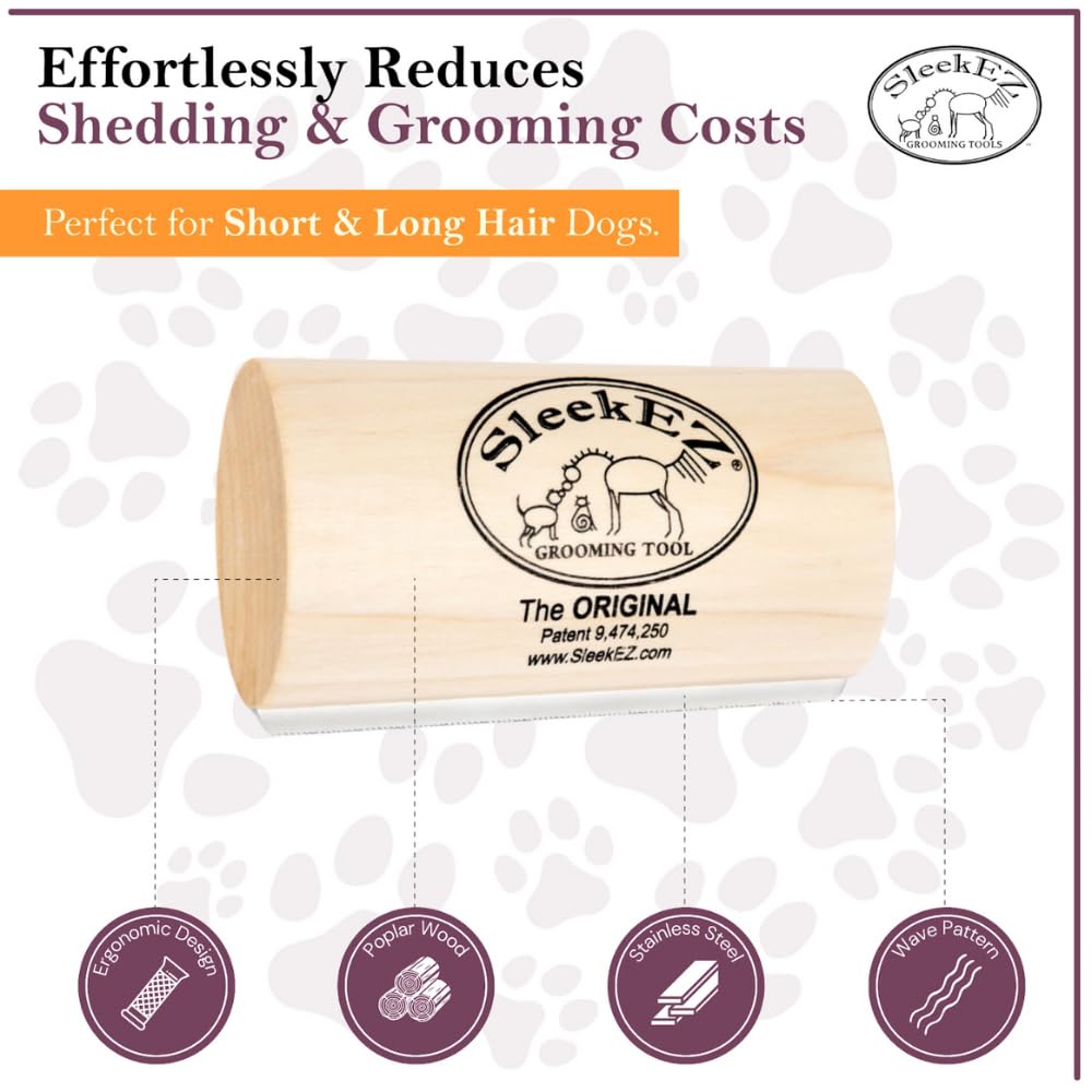 SleekEZ dog brush suitable for all fur types across coats.