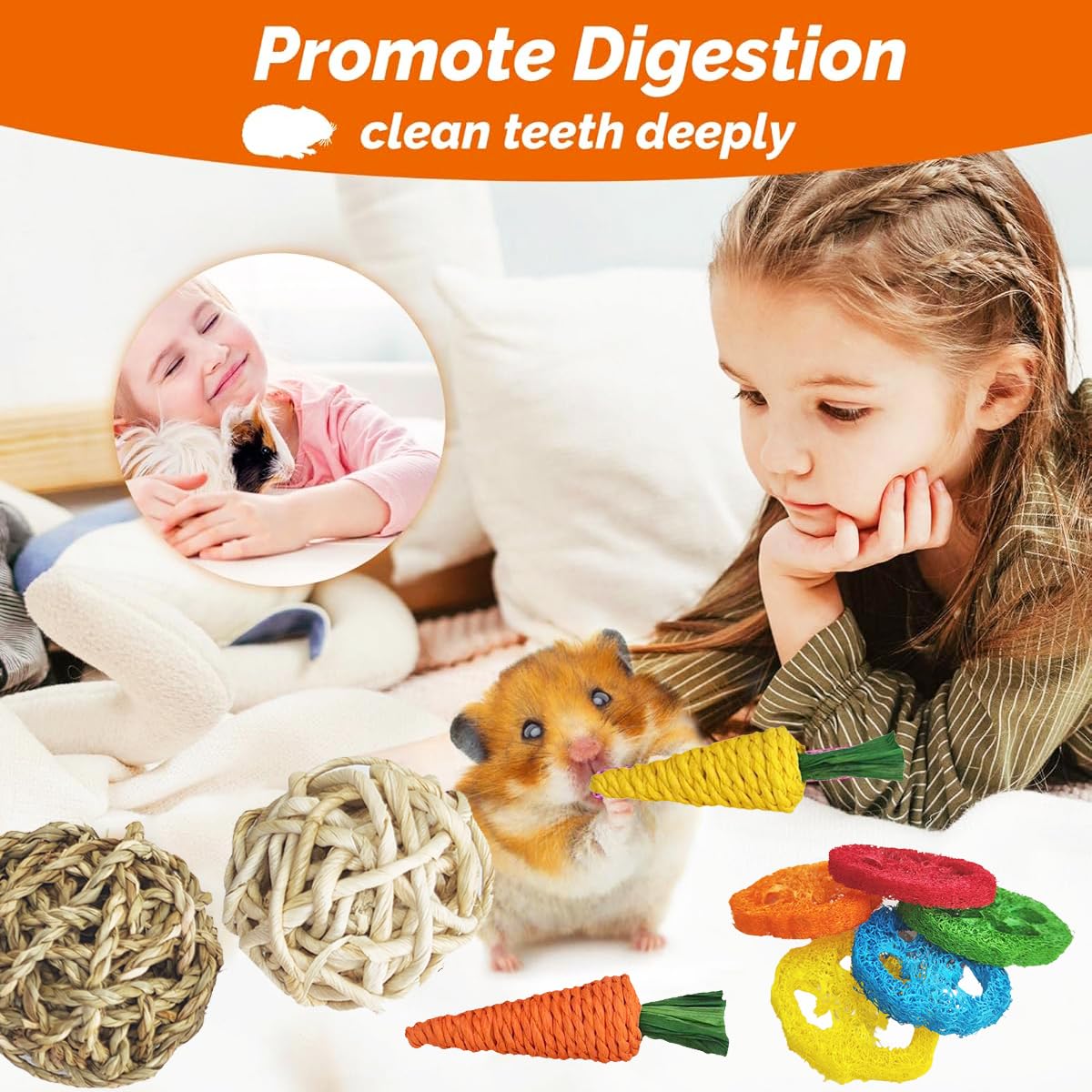 Slicon apple stick chews help soothe teething behavior.