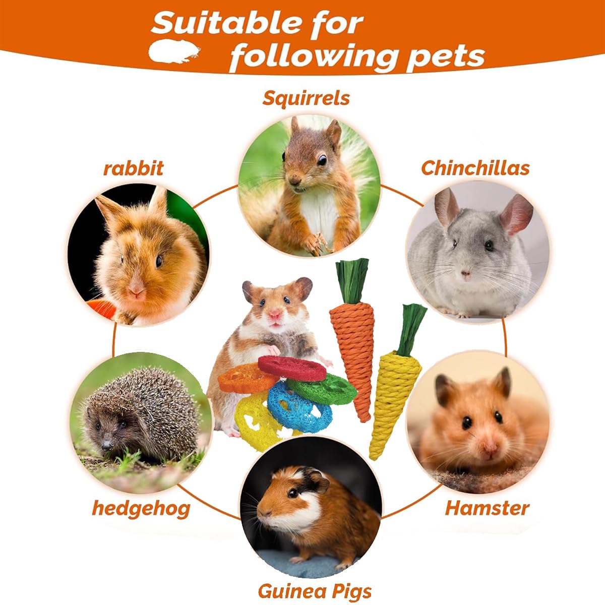 Slicon rattan balls provide entertaining, safe chewing.