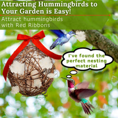 Slivche Hummingbird Nesters nest-material holder closeup highlights natural rattan craftsmanship