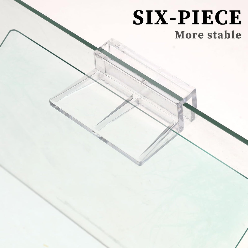Sliverdew 6pcs pack lid clips for easy rimless tank setup.