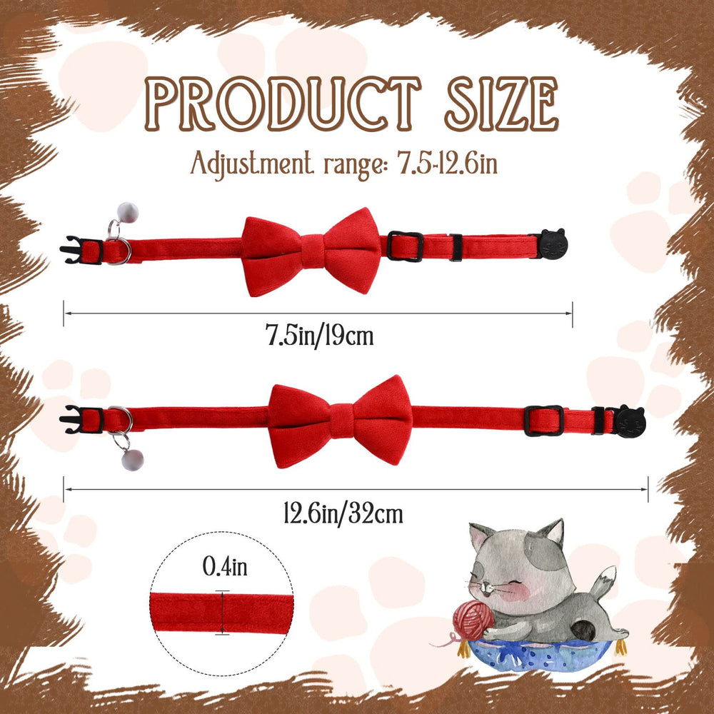 Sliverdew red bow tie collar with bell for wedding-ready style.