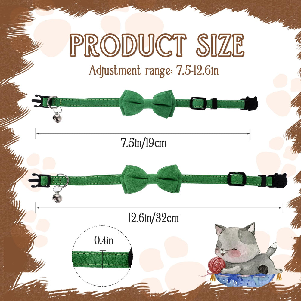 Sliverdew bow cat collar green plaid close-up highlights stylish pattern for photoshoots.