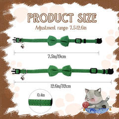 Sliverdew bow cat collar green plaid close-up highlights stylish pattern for photoshoots.