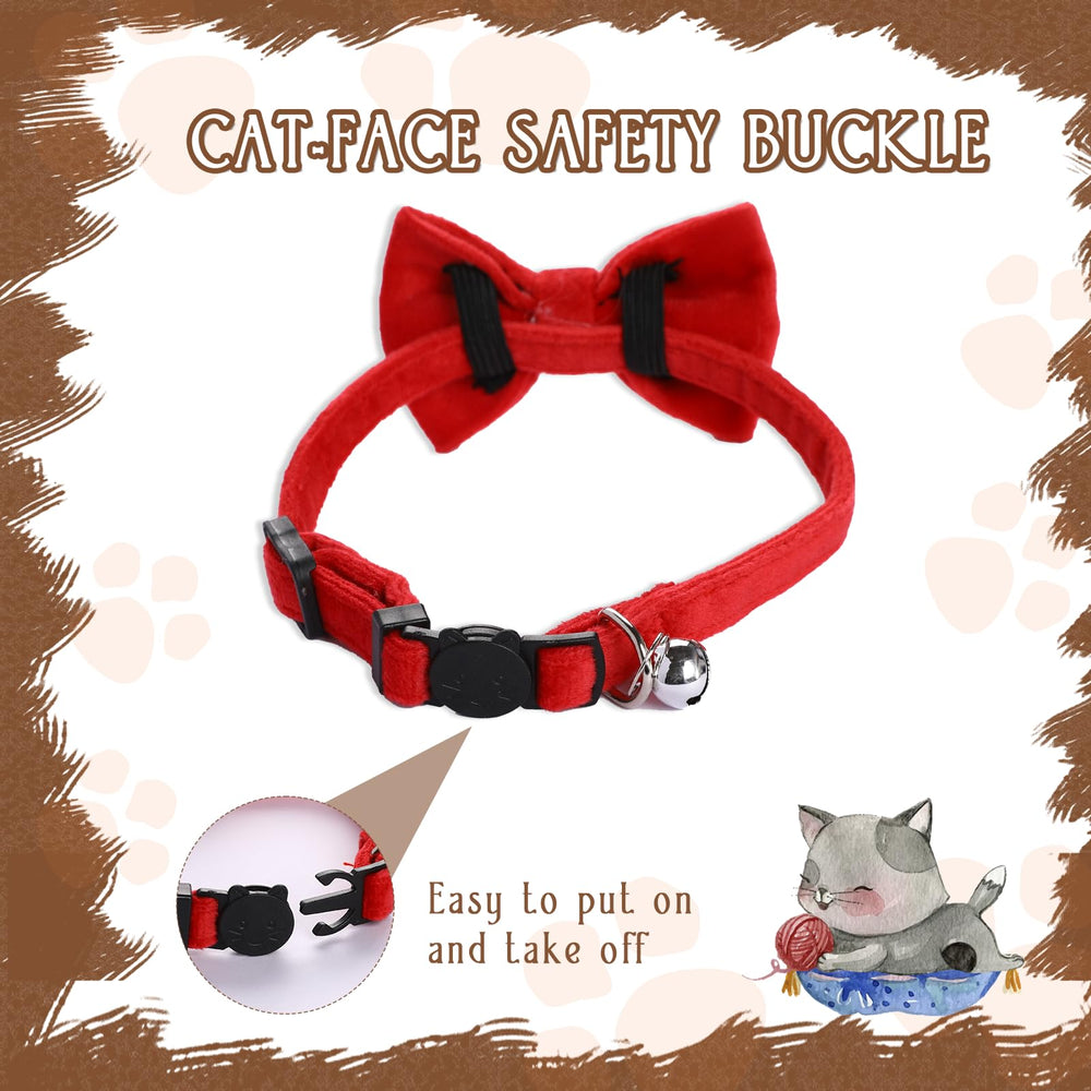 Sliverdew cat collar bowtie red adds festive charm for weddings or parties.
