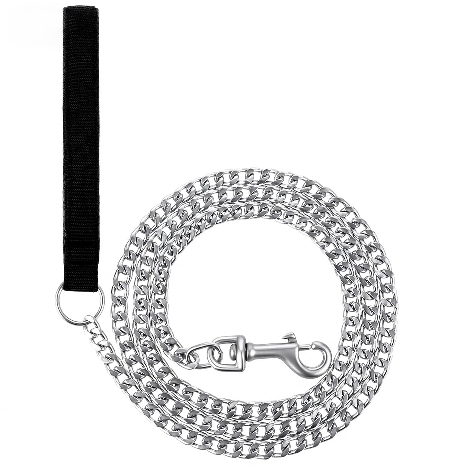 Sliverdew heavy-duty metal dog leash with Cuban link 6ft for secure daily walks