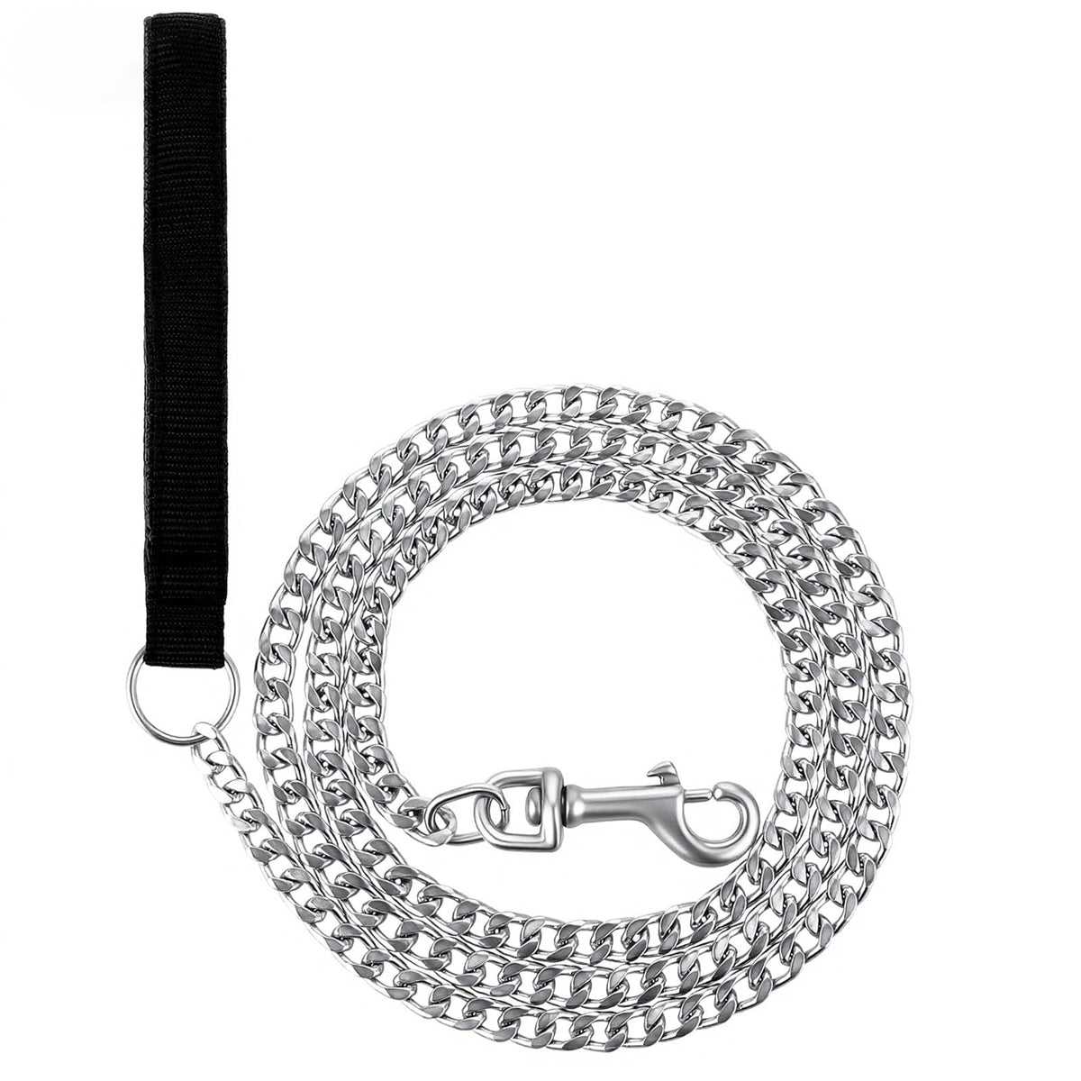 Sliverdew heavy-duty metal dog leash with Cuban link 6ft for secure daily walks