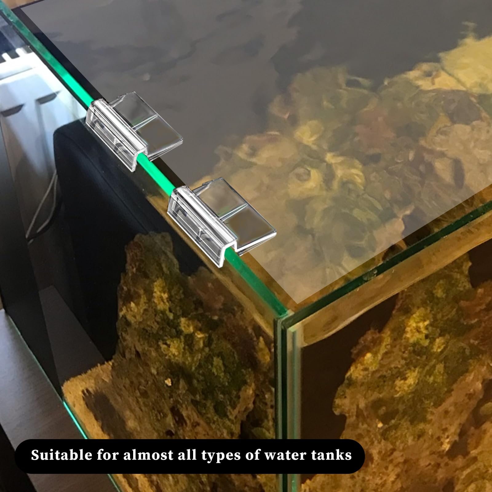 Sliverdew rimless tank clip in use prevents slips during cleaning.