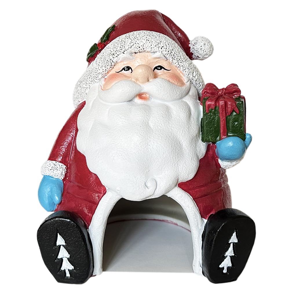 SLOCME aquarium Santa Claus decoration on tank glass enhances festive scenery.