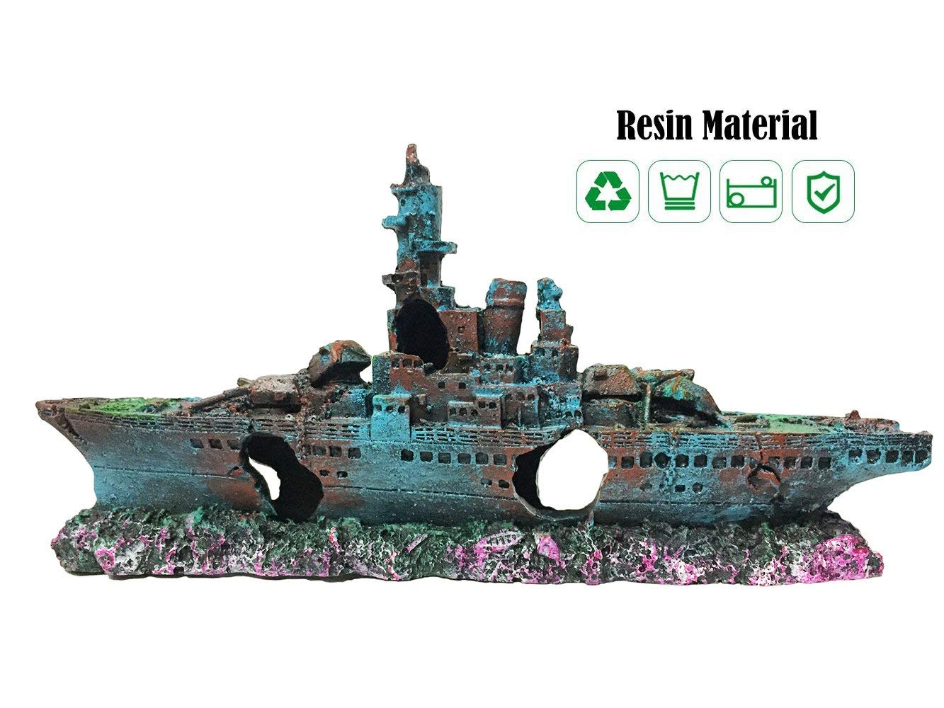 SLOCME shipwreck ornament ready to place in your aquarium setup