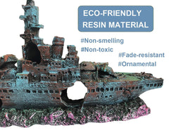 SLOCME shipwreck ornament resin-based durable material