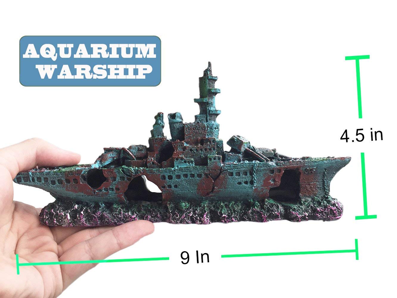SLOCME shipwreck ornament with stable design for secure placement