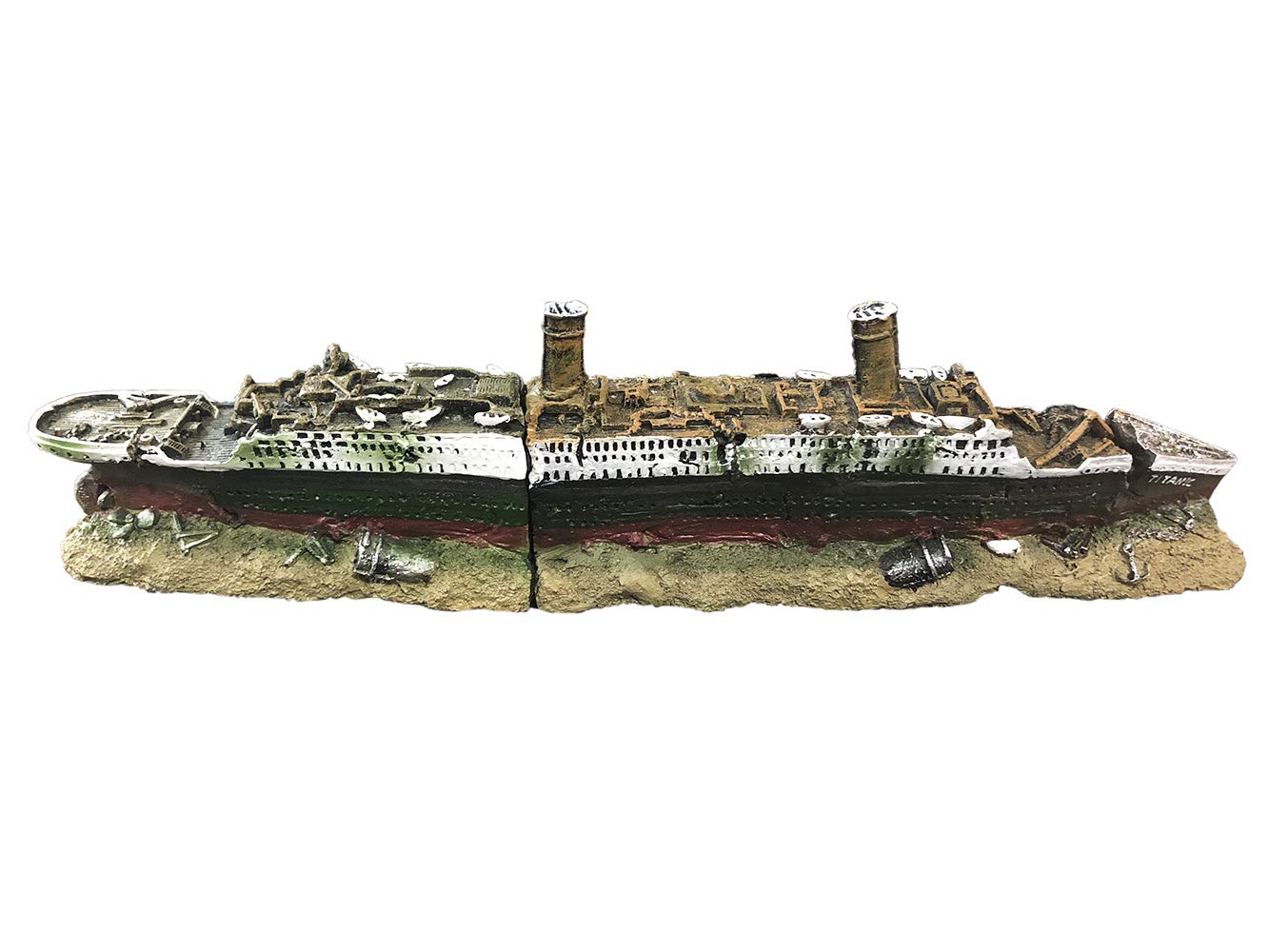 SLOCME resin shipwreck ornament provides a sturdy centerpiece for salt or fresh water tanks.