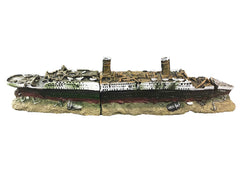 SLOCME resin shipwreck ornament provides a sturdy centerpiece for salt or fresh water tanks.