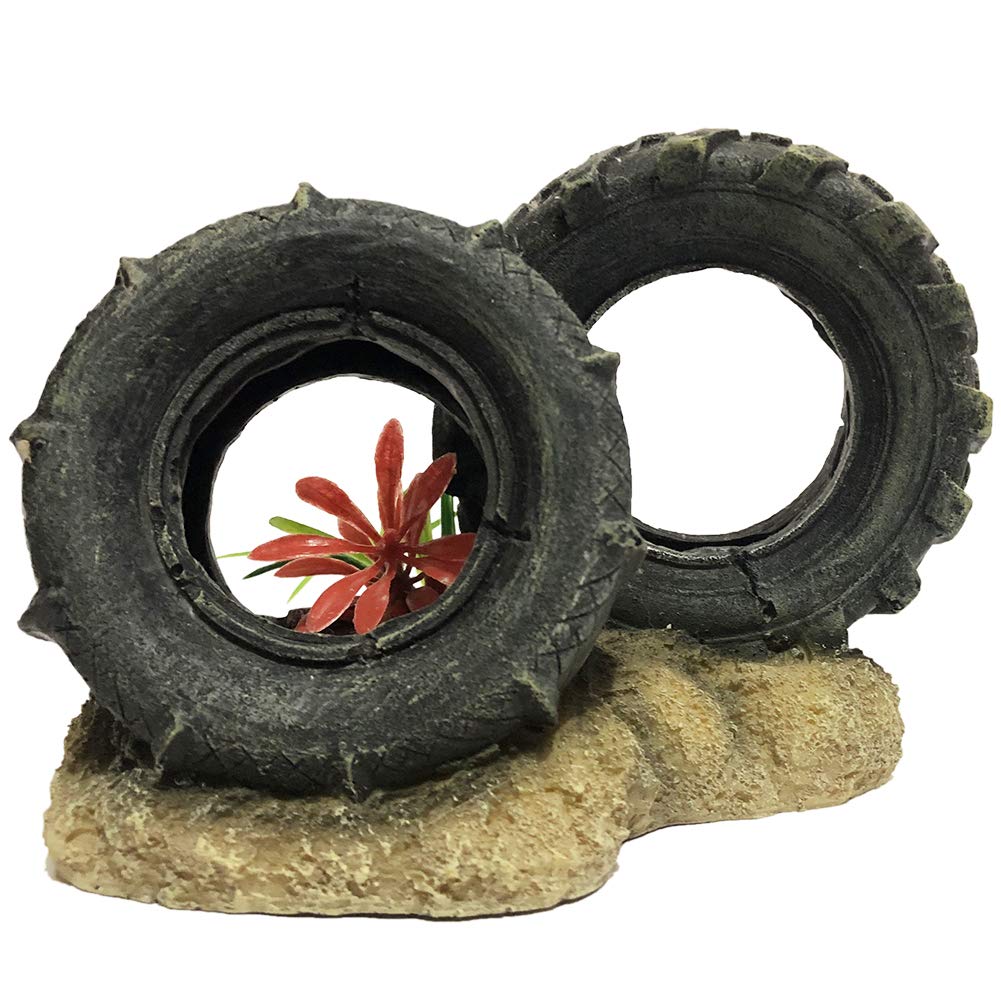 SLOCME aquarium tyre decorations detailed texture enhances natural underwater realism