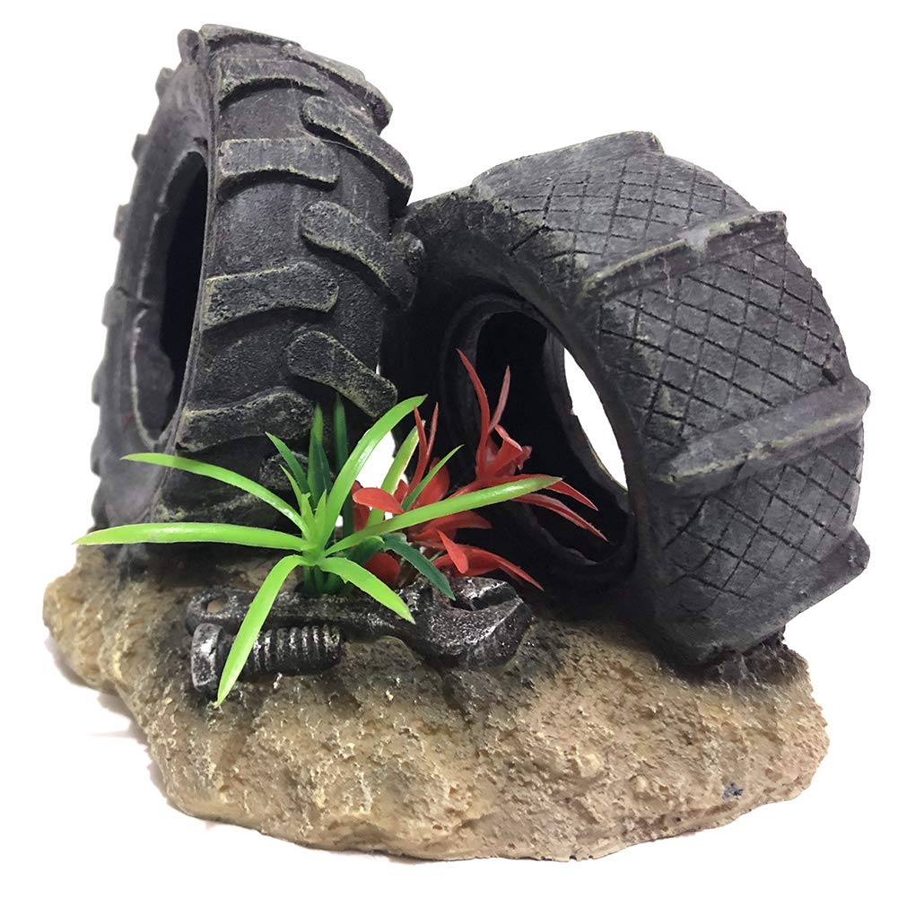 SLOCME tyre decorations hiding habitat supports breeding and shelter in tanks