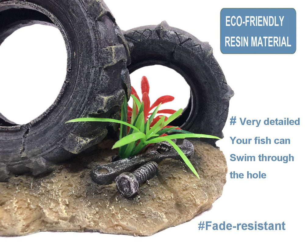 SLOCME tyre decorations large aquarium design supports dramatic aquascapes