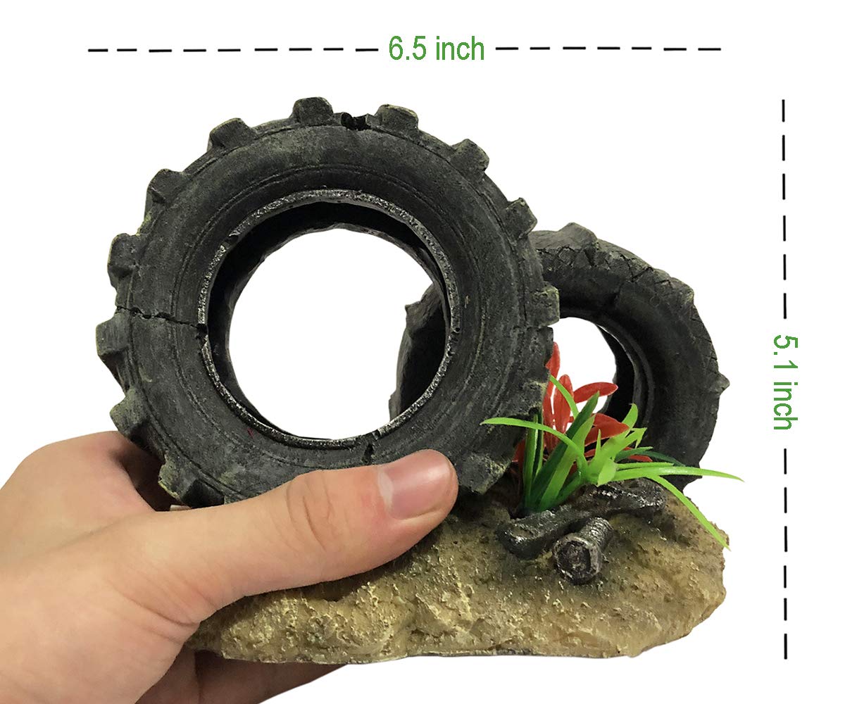 SLOCME aquarium tyre decorations resin closeup highlights durable non-toxic material
