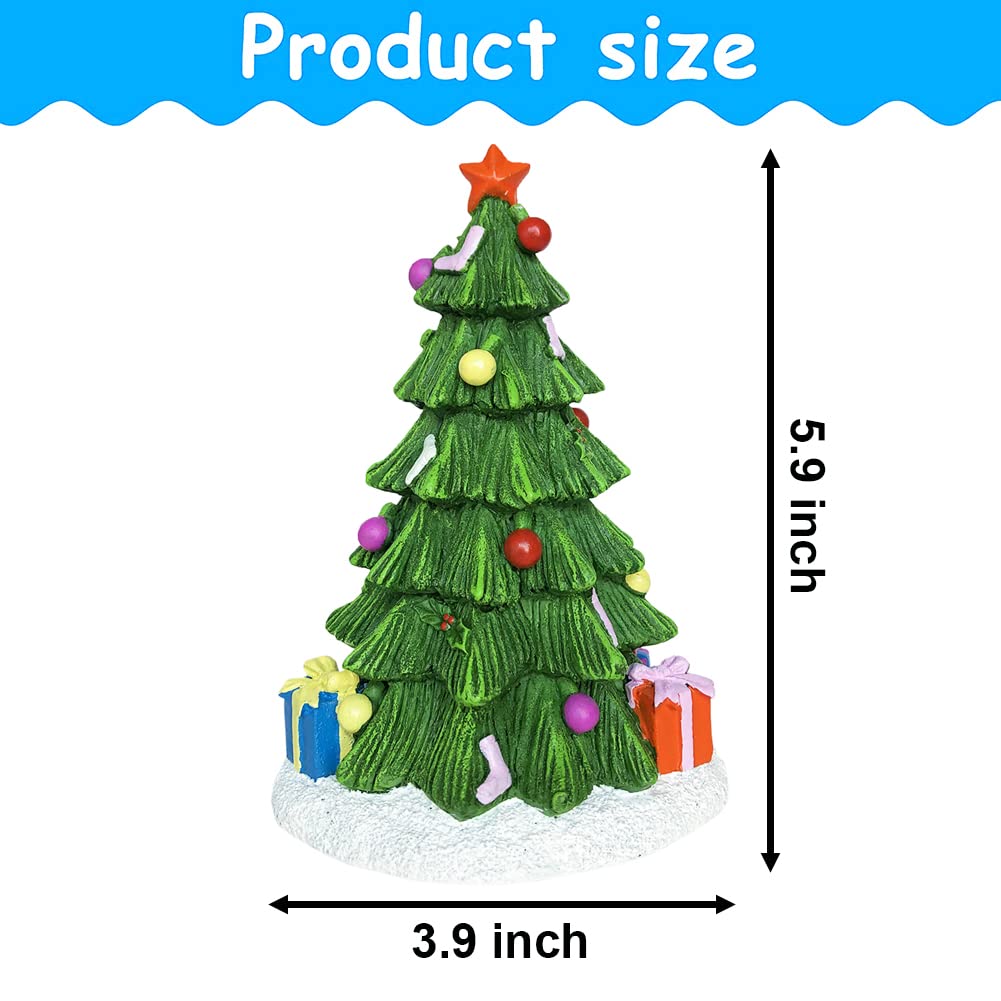 SLOCME Christmas tree fish tank decor fits small to medium tanks.