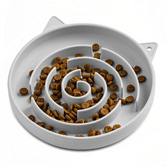 Slofedzy slow feeder cat bowl maze design slows eating for healthier pacing.