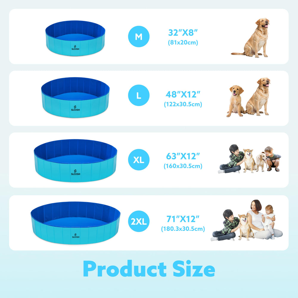Sloosh foldable dog pool backyard-use shows versatile home amusement for pets
