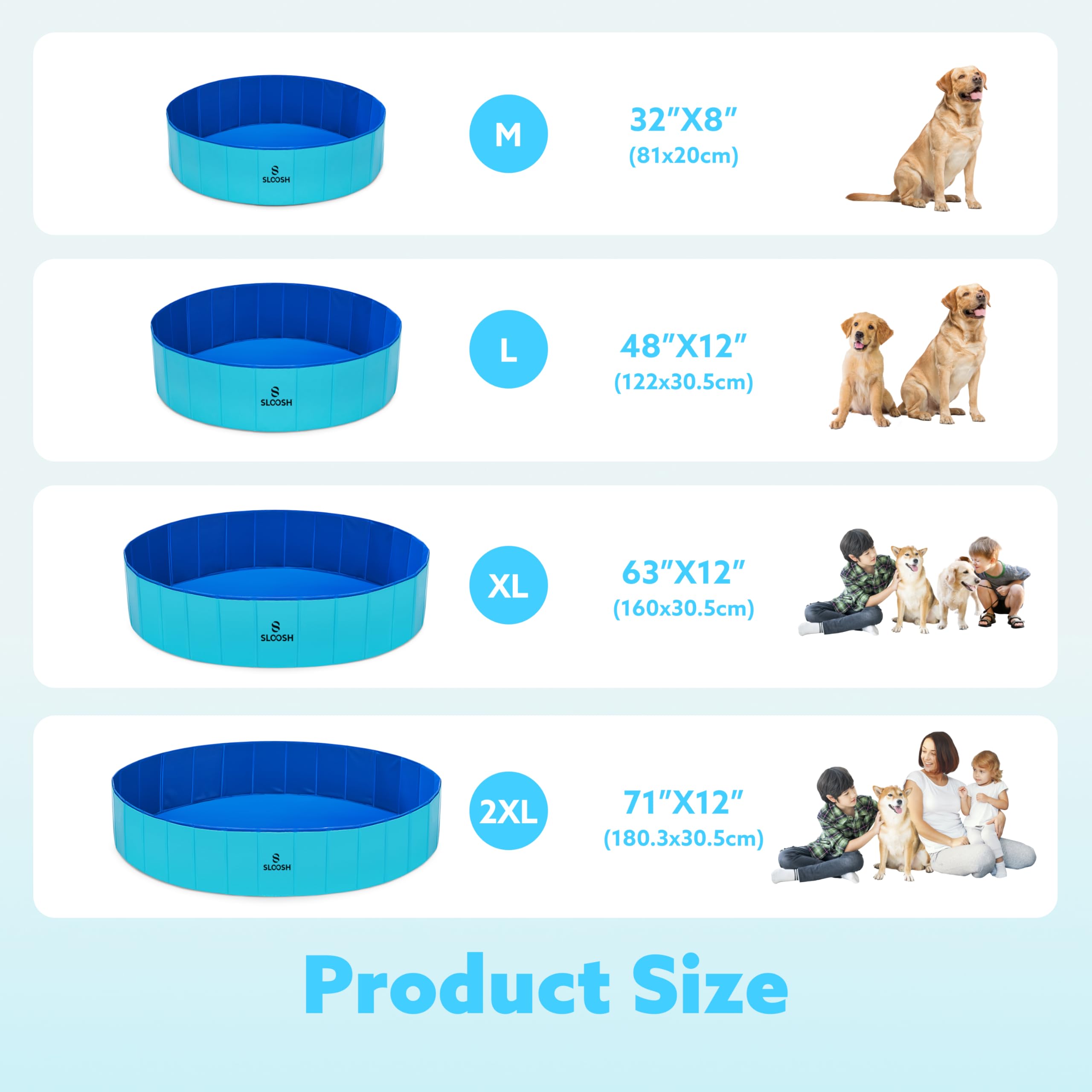 Sloosh foldable dog pool portable and travel-ready for trips