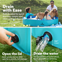 Sloosh foldable dog pool unfolded for quick outdoor setup