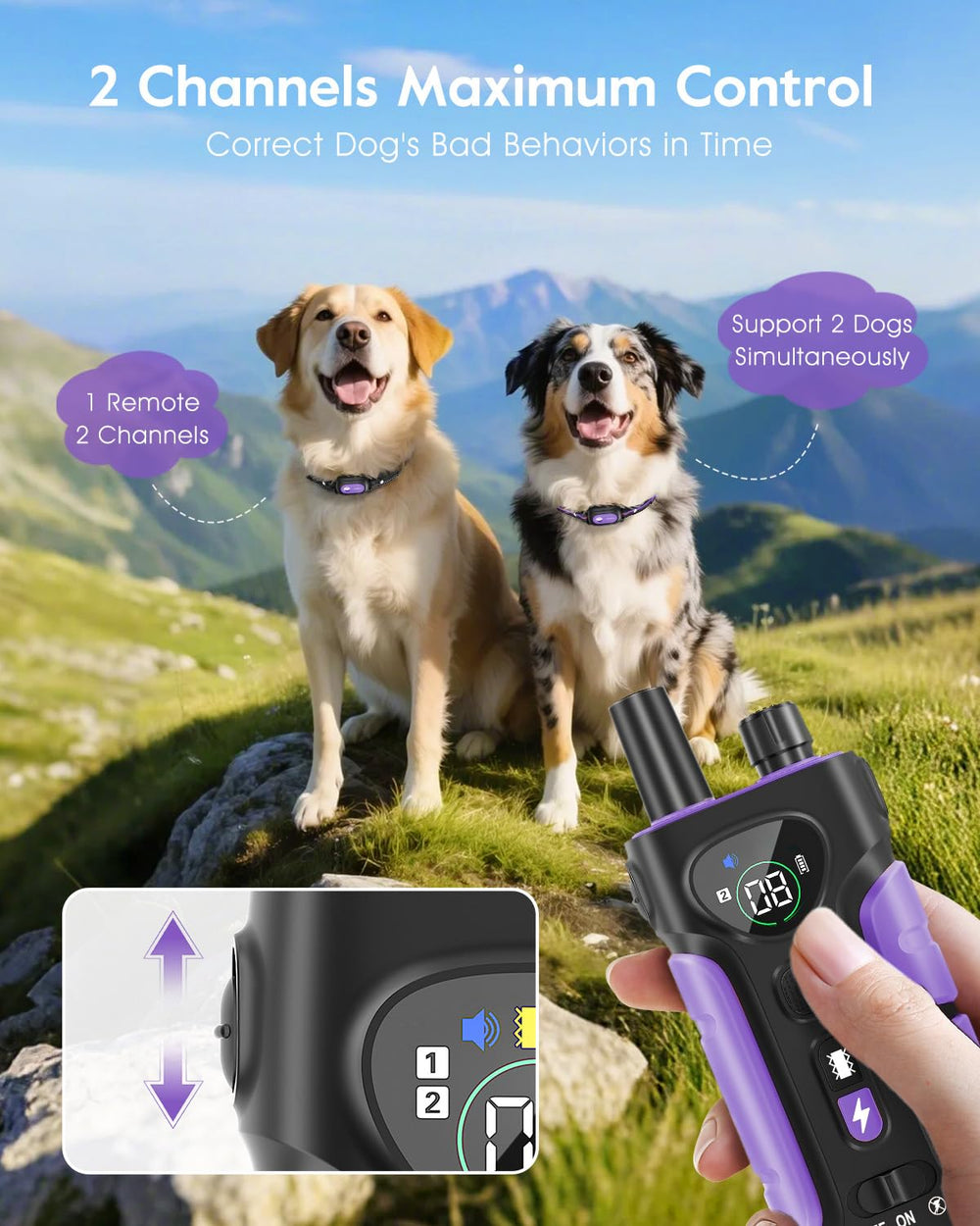 SLOPEHILL beep and vibration modes support humane training cues
