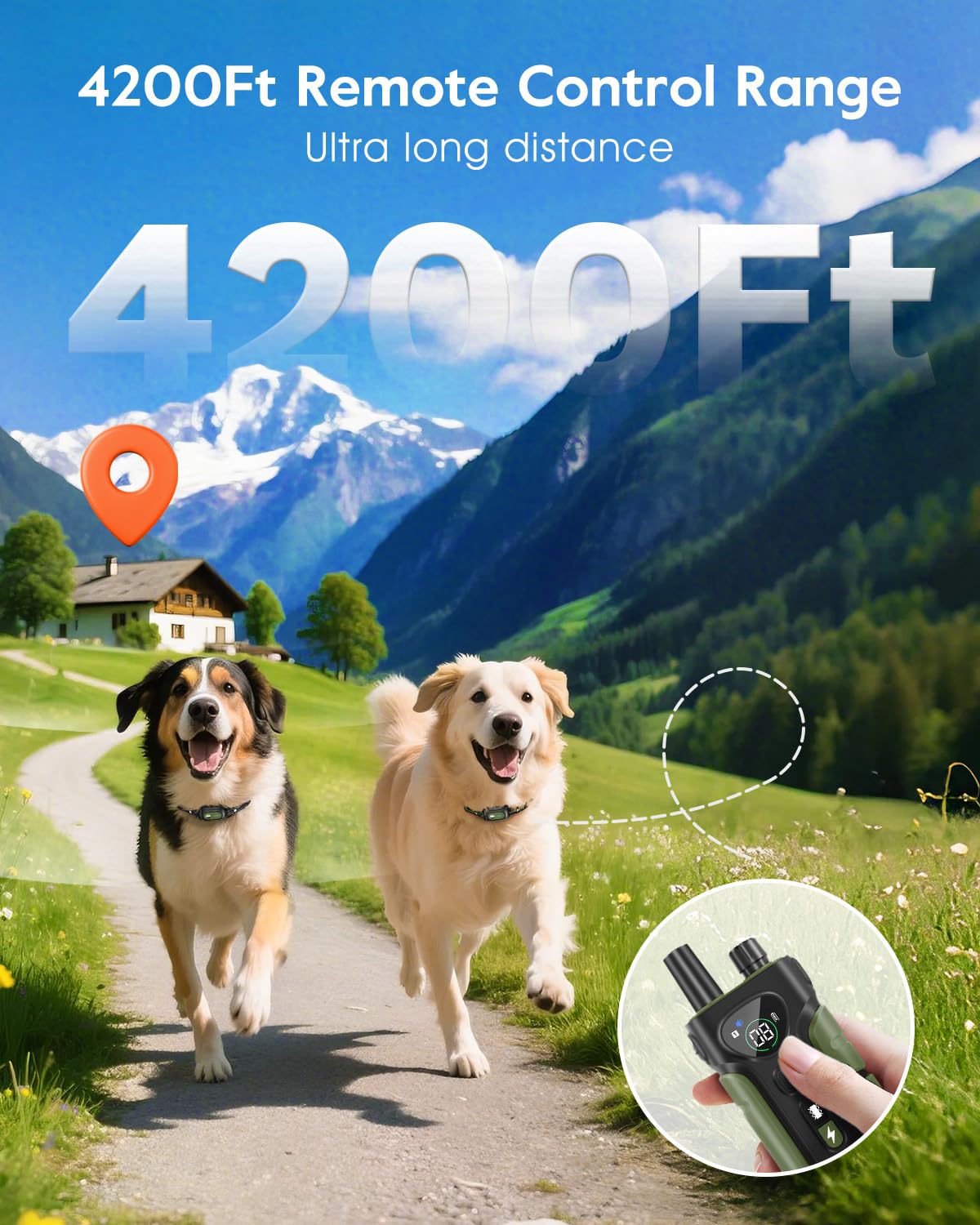 SLOPEHILL remote transmitter designed for long-range training up to 4200 feet.