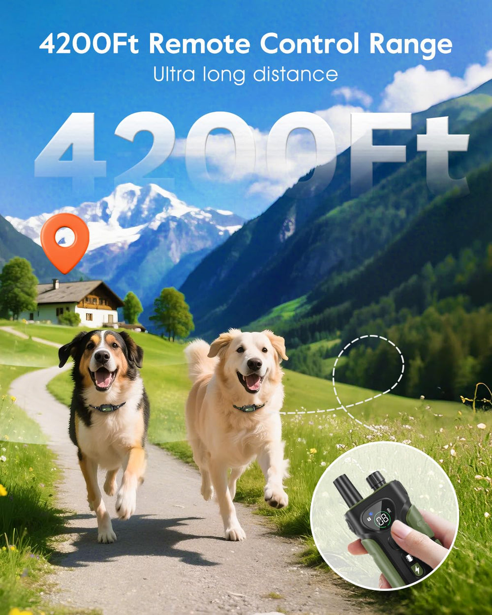 SLOPEHILL remote transmitter designed for long-range training up to 4200 feet.