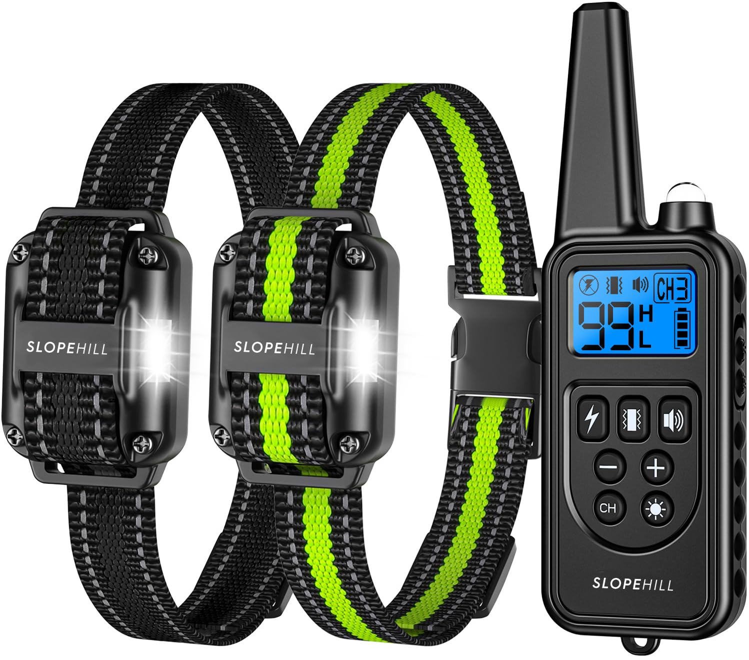 SLOPEHILL training collar remote front view for precise command training outdoors.