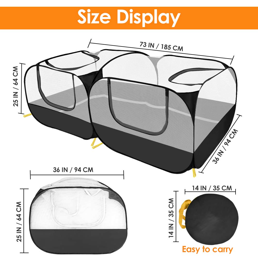 SlowTon breathable mesh walls for ventilation and visibility inside