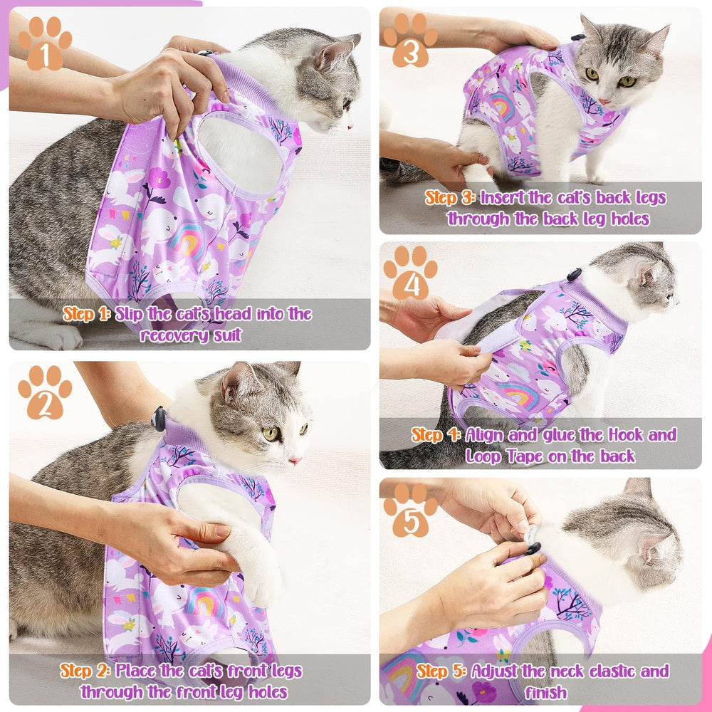 SlowTon cat recovery suit supports post-surgery wear with unrestricted play.