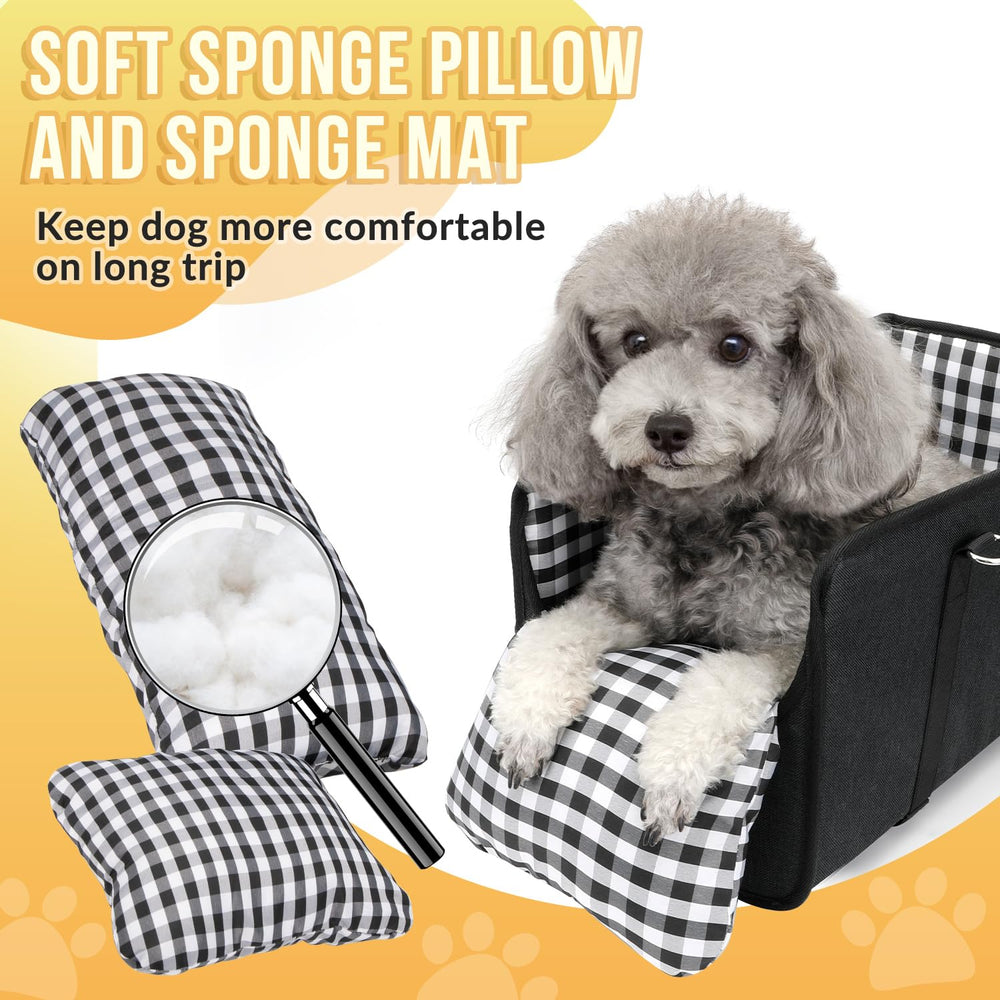SlowTon Console Dog Seat adjustable safety belt secures pet during travel.