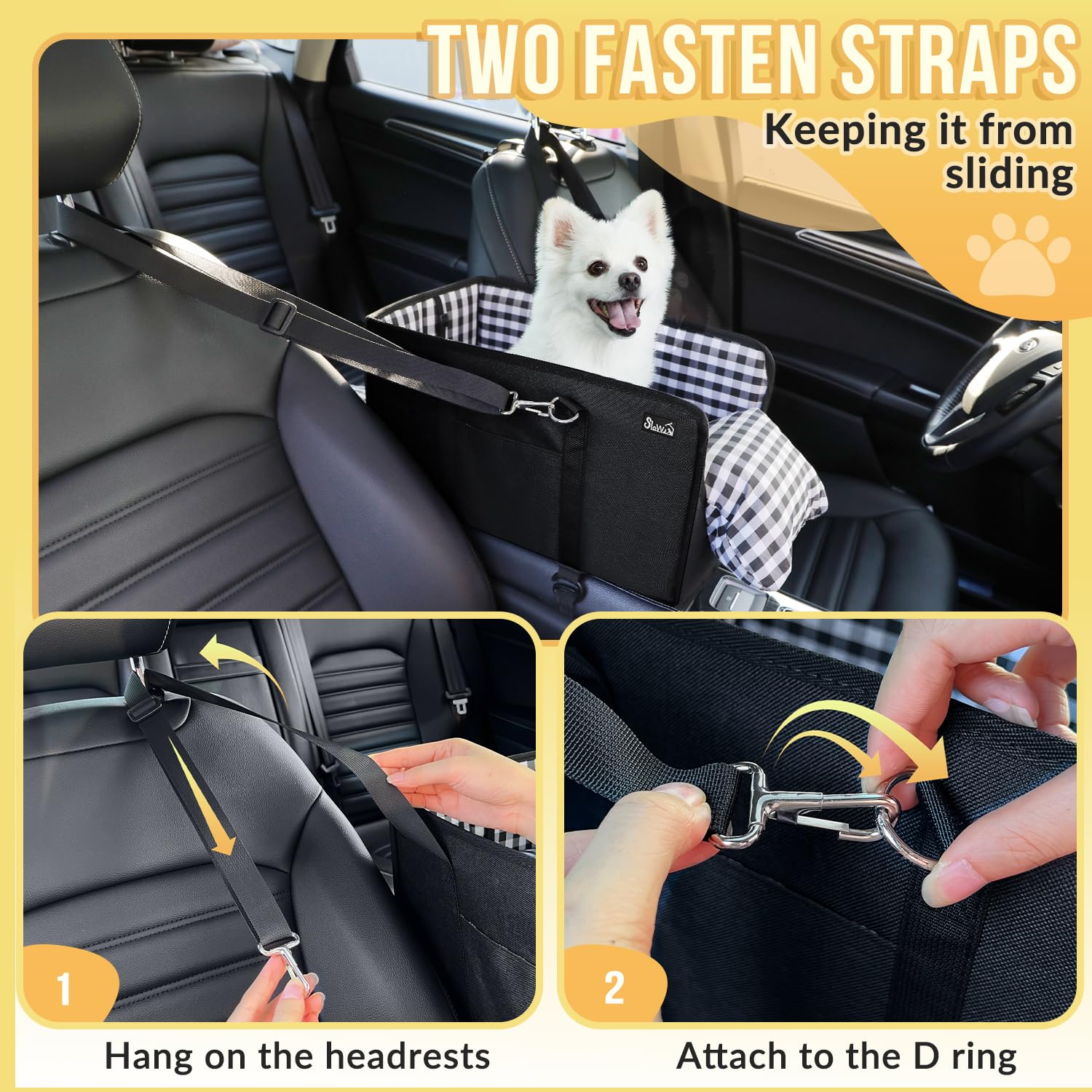 SlowTon Console Dog Seat bottom board improves flat base and prevents collapse.