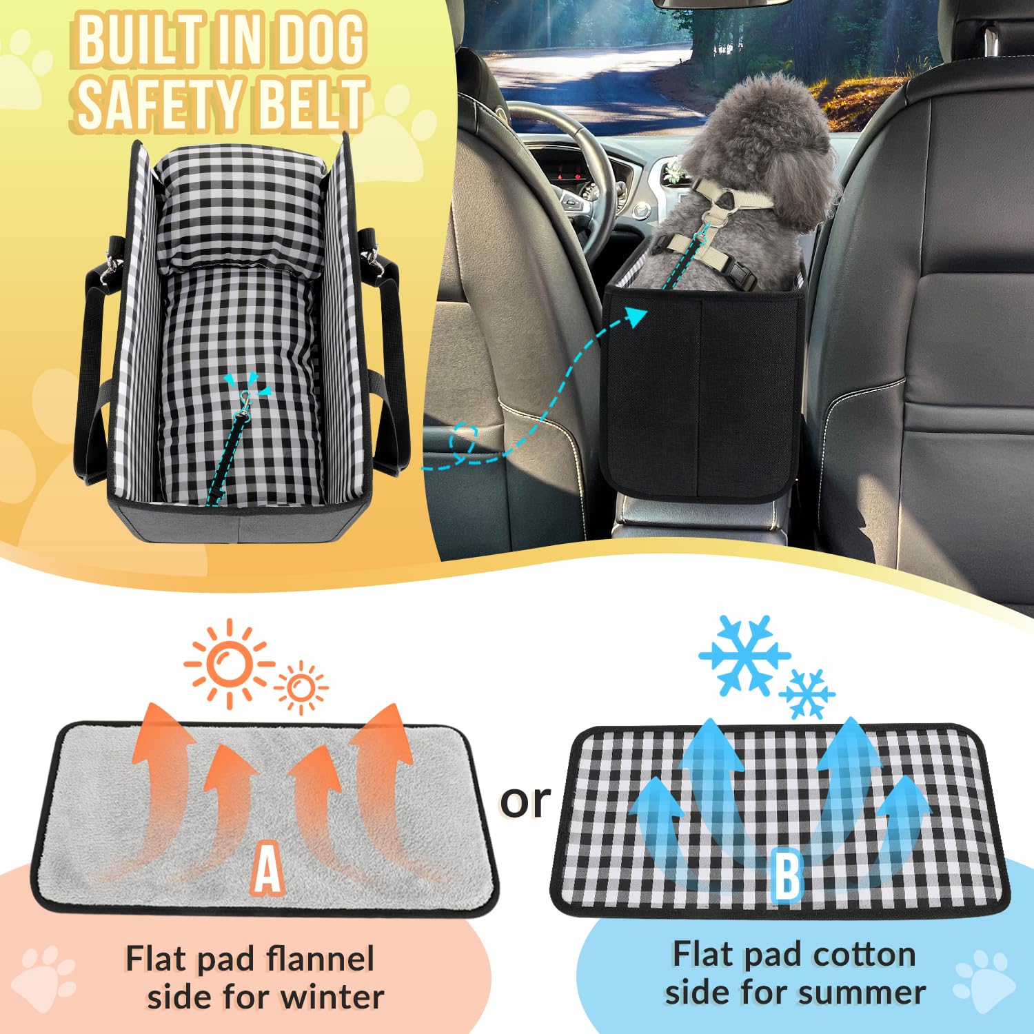 SlowTon Console Dog Seat fit guide confirms ideal size for center consoles.