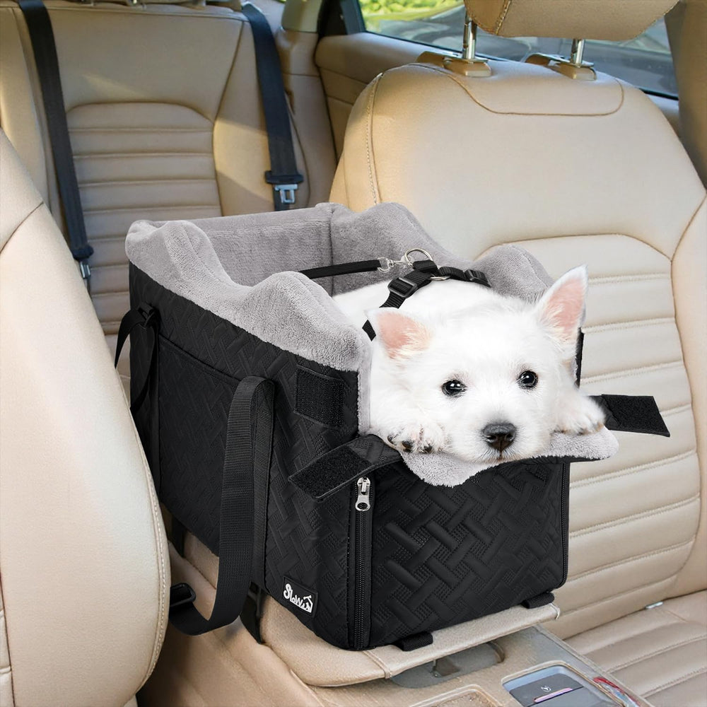 SlowTon Console Dog Seat storage pocket closeup.