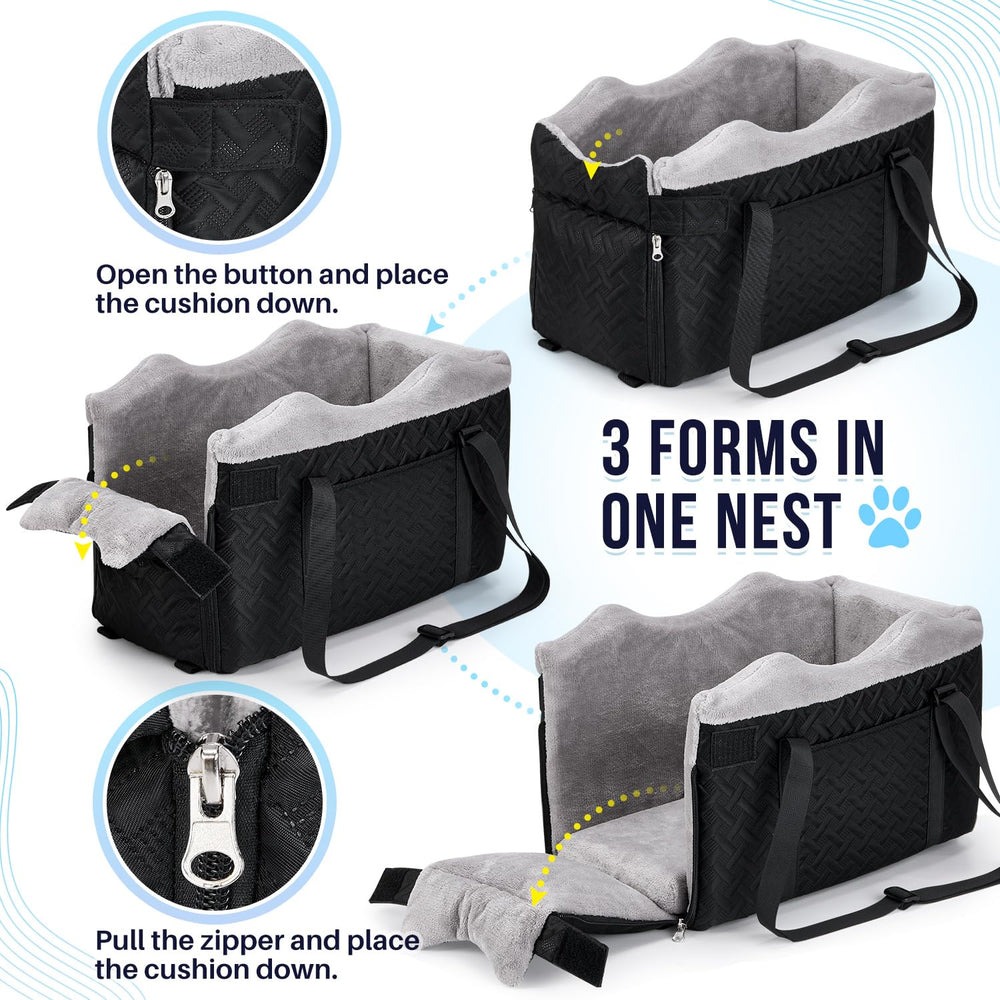 SlowTon Console Dog Seat washable cover for easy cleaning.