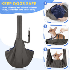 SlowTon dog carrier sling adjustable strap length fits various heights for comfort